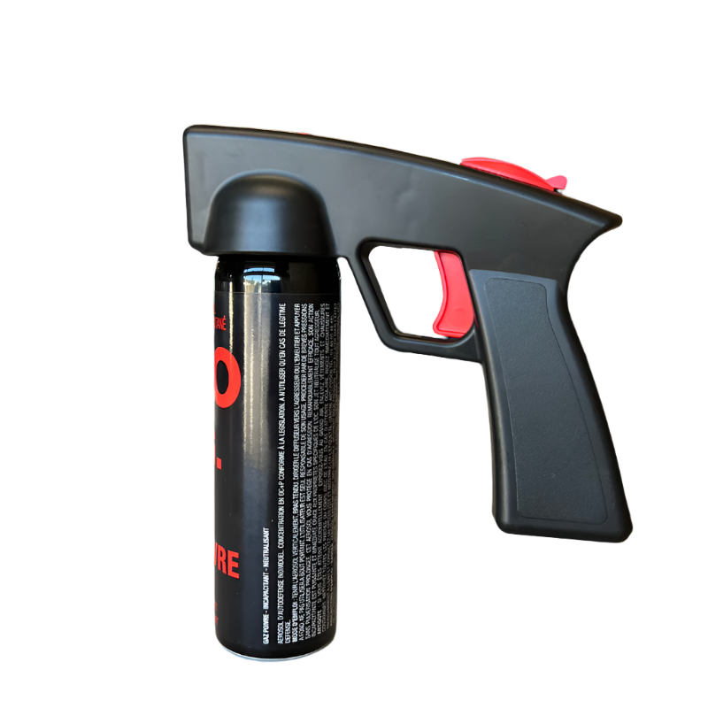 Aérosol de défense CBM gaz lacrymogène au poivre OC + Poignée N.G 100 ml