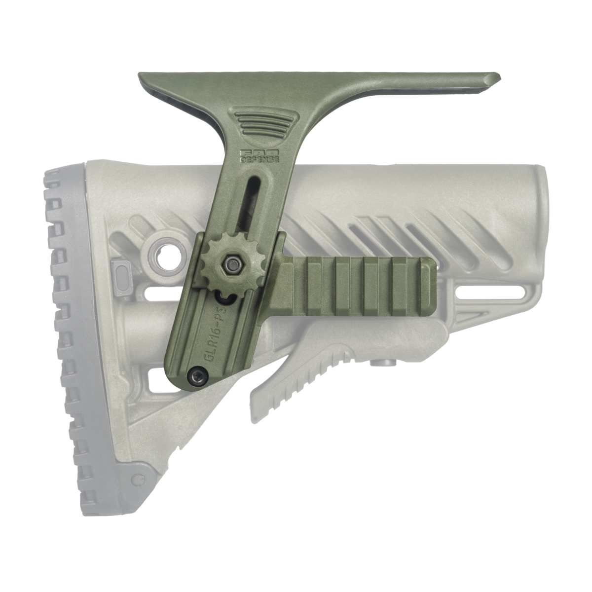 Appui-joue FAB Defense GPCP avec rails Picatinny pour crosse tactique GLR-16
