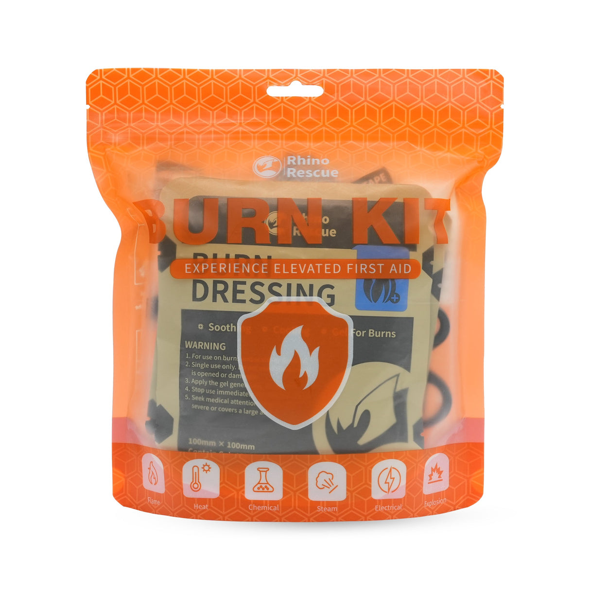 Kit de secours pour soin des brûlures Rhino Rescue Burnshield Professional