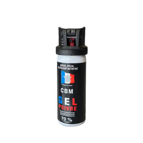 Aérosol de défense CBM Gel au poivre OC + Capot Clapet 50 ml