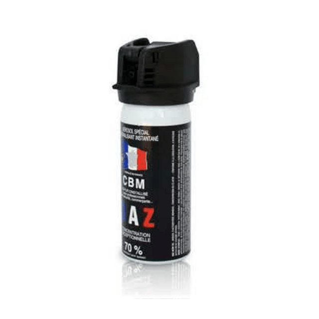Aérosol de défense CBM gaz lacrymogène CS + Capot Clapet 50 ml