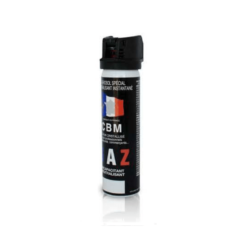 Aérosol de défense CBM gaz lacrymogène au poivre OC + Capot Clapet 75 ml