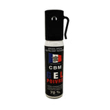 Aérosol de défense CBM gaz lacrymogène au poivre OC + Capot Standard 25 ml