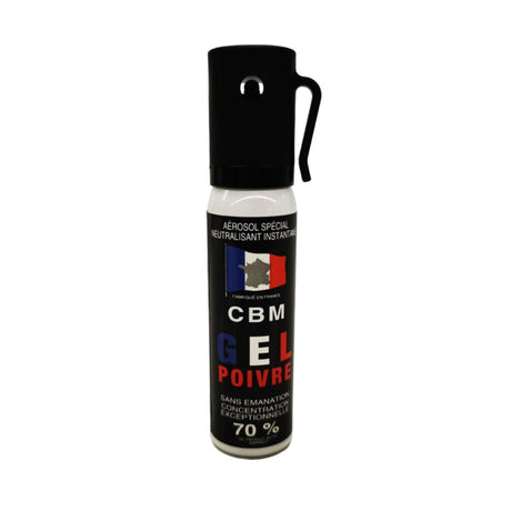 Aérosol de défense CBM gaz lacrymogène au poivre OC + Capot Standard 25 ml