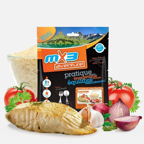 Ration lyophilisée MX3 Aventure Poisson à la Provençale et Riz 609 Kcal